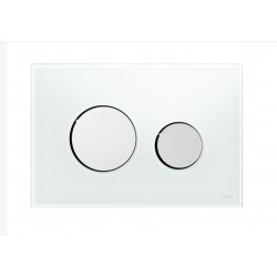TECEloop - przyciski spłukujące WC, szkło białe, przyciski chrom połysk TECE