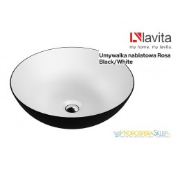 LAVITA ROSA BLACK/WHITE UMYWALKA NABLATOWA, 400x400x135mm