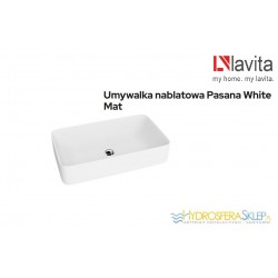 LAVITA PASANA WHITE MAT UMYWALKA NABLATOWA, 605x340x110mm