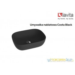 LAVITA COSTA BLACK UMYWALKA NABLATOWA, CZARNY MAT, 460x325x135mm