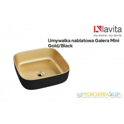 LAVITA GALERA MINI GOLD / BLACK UMYWALKA NABLATOWA, 390x390x140mm