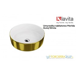 LAVITA MERIDA GOLD / WHITE UMYWALKA NABLATOWA, 370x370x120mm