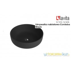 LAVITA CORDOBA BLACK UMYWALKA NABLATOWA, 415x415x135mm